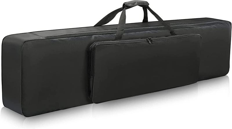NKTM 88 Key Keyboard Case, 53.5"x12.6"x6.3" Electric Keyboard Bag Piano Gig Bag with Handles and Adjustable Shoulder Straps Keyboard Gig Bag - Black - Image 1